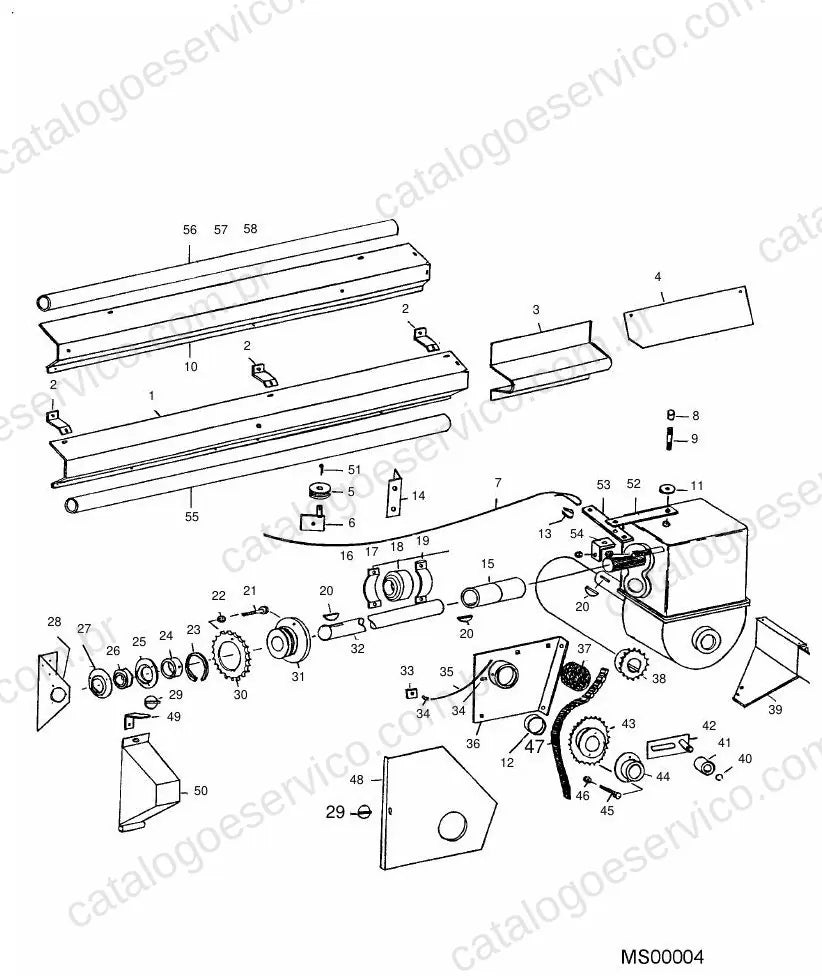 Vista explodida do Catálogo de Peças Massey Ferguson SP3714/SP3717 — exemplo 2