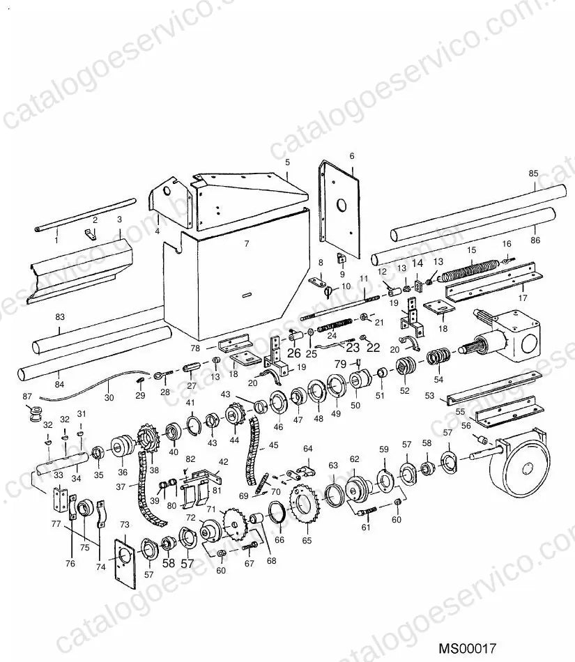 Vista explodida do Catálogo de Peças Massey Ferguson SP3719/SP3724 — exemplo 2