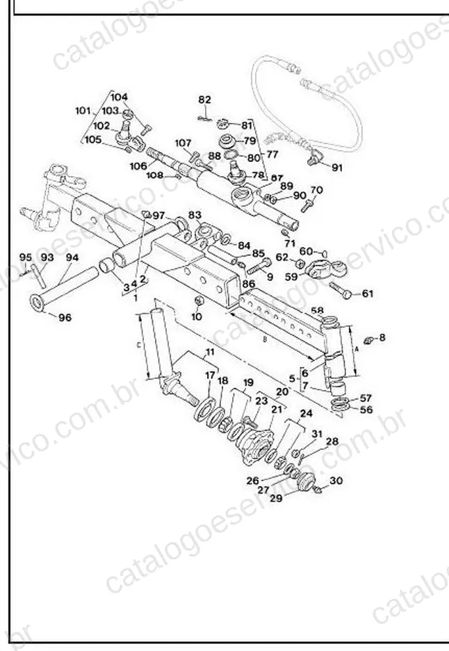Vista explodida do Catálogo de Peças Massey Ferguson MF T277G (Turquia) — exemplo 4
