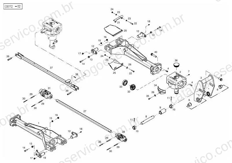 Vista explodida do Catálogo de Peças Massey Ferguson TD 1649 Trans — exemplo 1