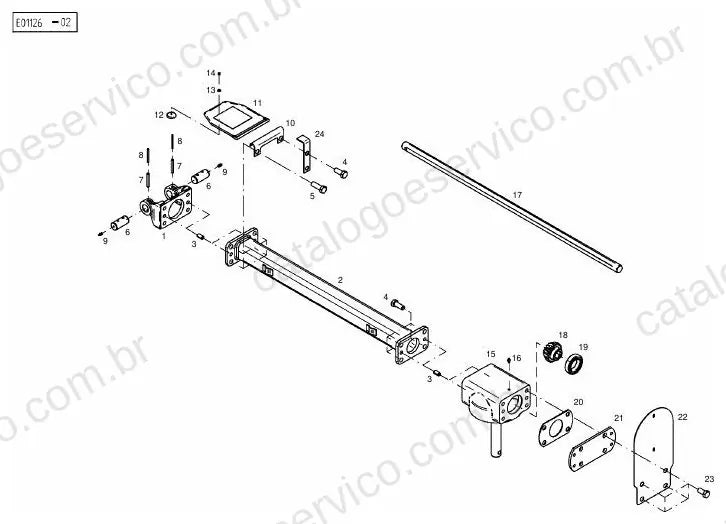 Vista explodida do Catálogo de Peças Massey Ferguson TD 1814 TR Hydro — exemplo 1