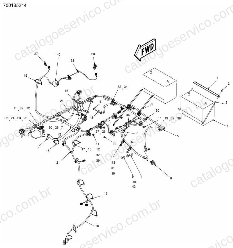 Vista explodida do Catálogo de Peças Massey Ferguson MF WR9860 — exemplo 3
