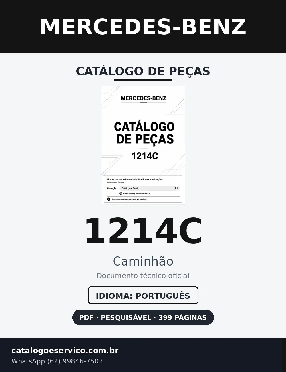 Capa Catálogo de Peças Mercedes-Benz 1214C Caminhão