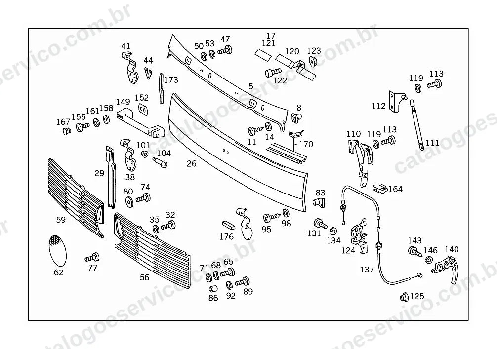 Vista explodida do Catálogo de Peças Mercedes-Benz 1215 (3)