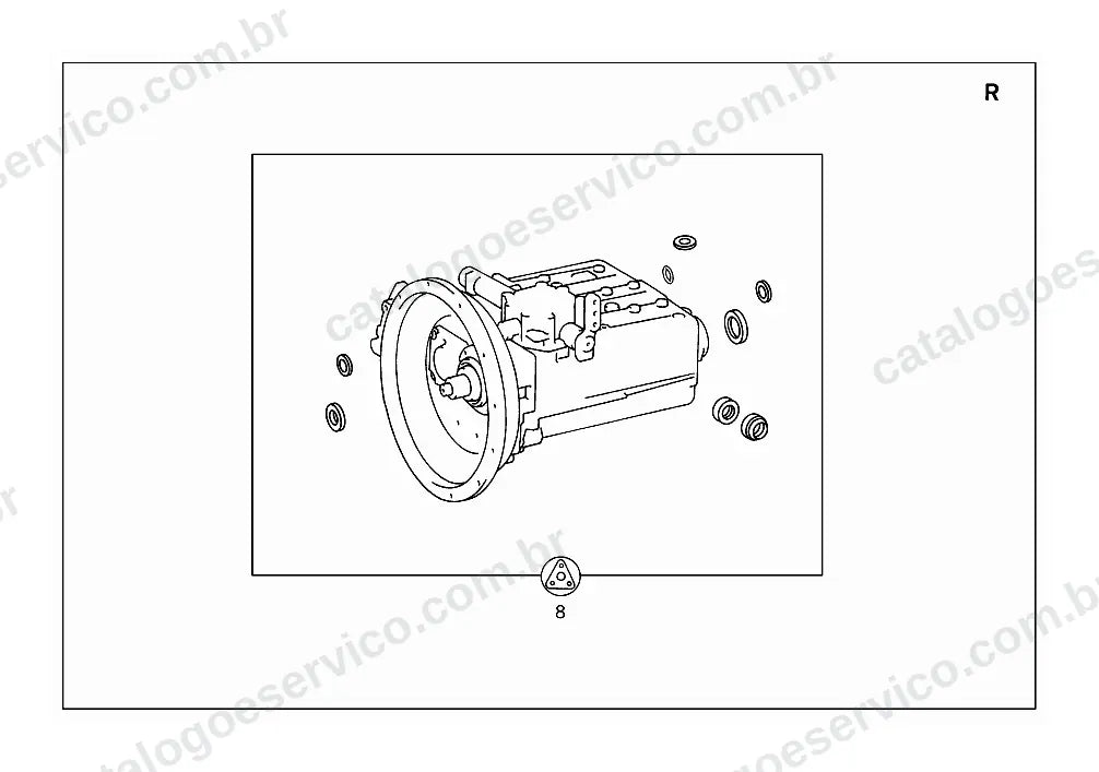 Vista explodida do Catálogo de Peças Mercedes-Benz 1418 R e 1420 (3)