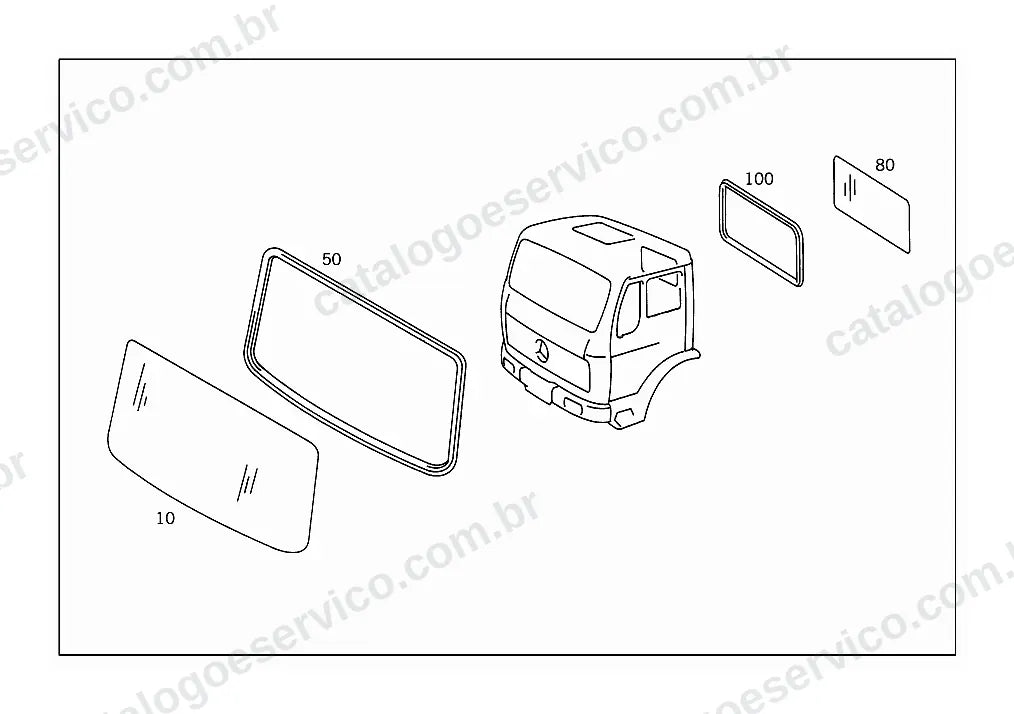 Vista explodida do Catálogo de Peças Mercedes-Benz 1521 K (versão Indonésia) (2)
