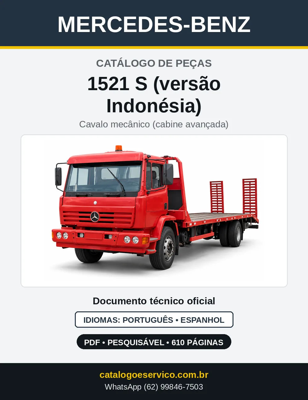 Capa do Catálogo de Peças Mercedes-Benz 1521 S (versão Indonésia)