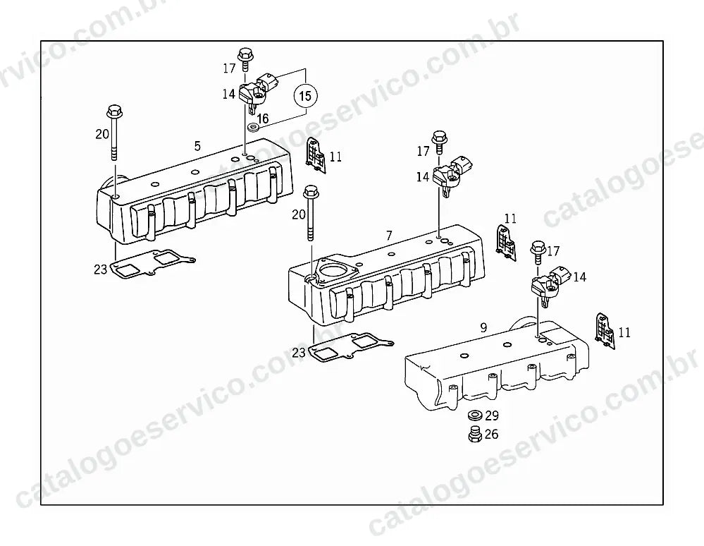 Vista explodida do Catálogo de Peças Mercedes-Benz 1618 M (1)