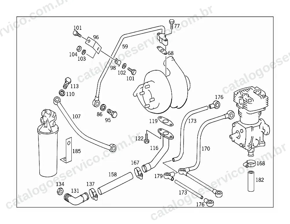 Vista explodida do Catálogo de Peças Mercedes-Benz 1718 A e 1720 A (2)