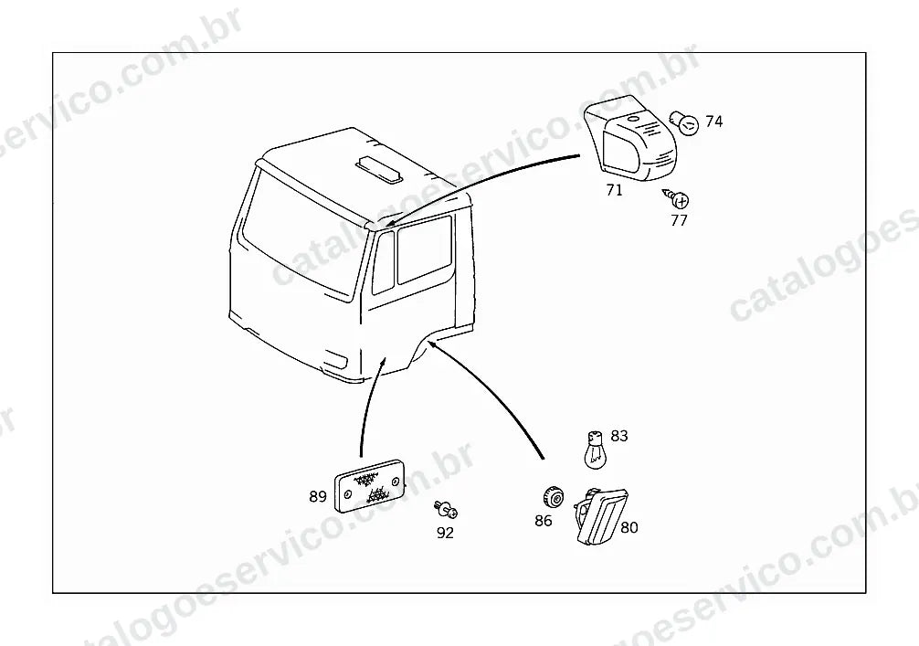 Vista explodida do Catálogo de Peças Mercedes-Benz 1718 A e 1720 A (3)