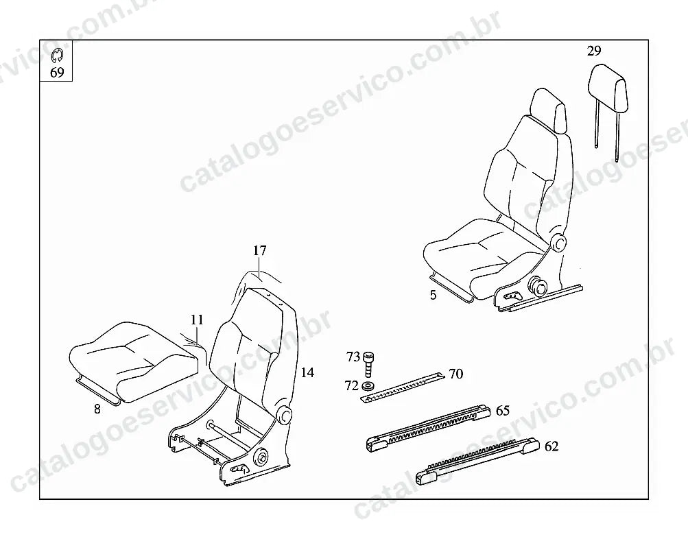 Vista explodida do Catálogo de Peças Mercedes-Benz 1718 A e 1720 A (4)