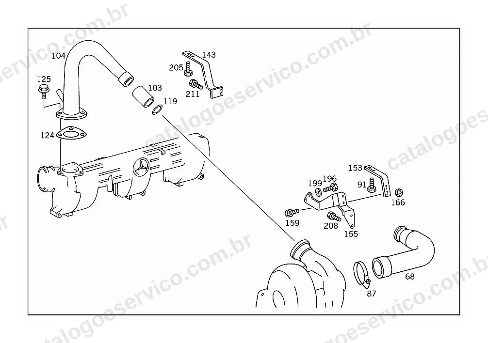 Vista explodida do Catálogo de Peças Mercedes-Benz 1721 S (1)