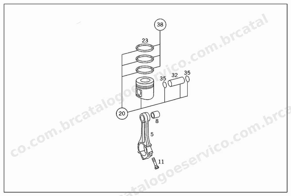 Vista explodida 1 do Catálogo de Peças Mercedes-Benz L 710 D, L 913 D e LO 813 D