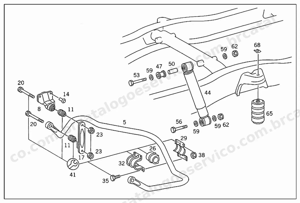 Vista explodida 3 do Catálogo de Peças Mercedes-Benz L 710 D, L 913 D e LO 813 D