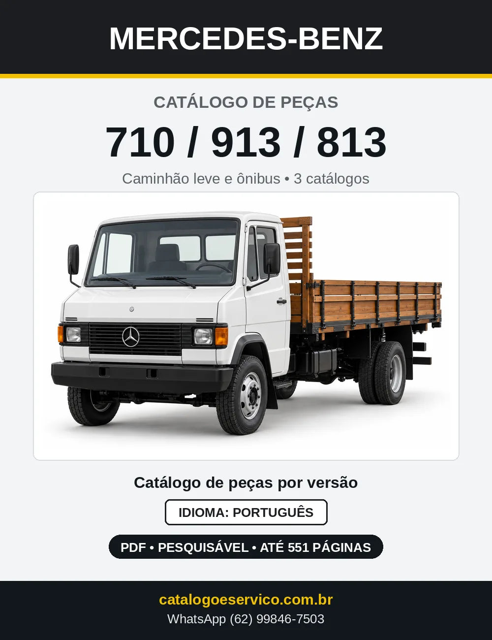 Capa do Catálogo de Peças Mercedes-Benz L 710 D, L 913 D e LO 813 D em PDF