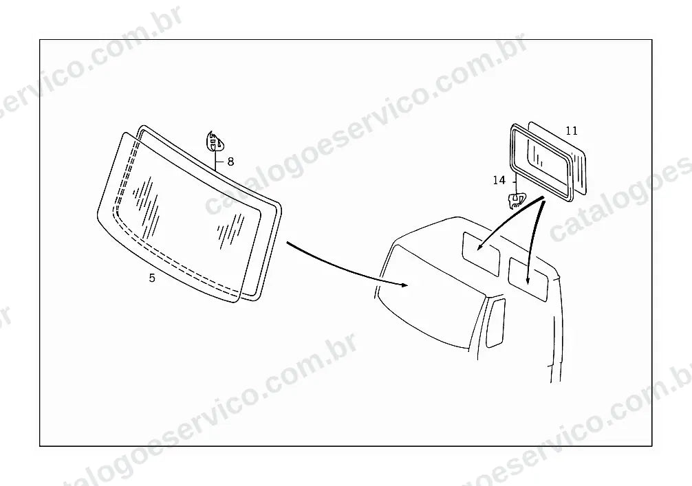 Vista explodida do Catálogo de Peças Mercedes-Benz 712 E (2)