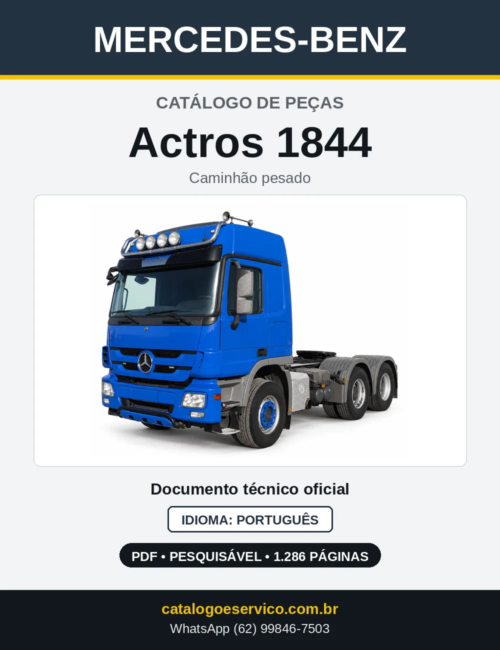 Capa do Catálogo de Peças Mercedes-Benz Actros 1844