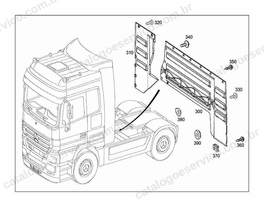 Vista explodida do Catálogo de Peças Mercedes-Benz Actros 2031 K (2)