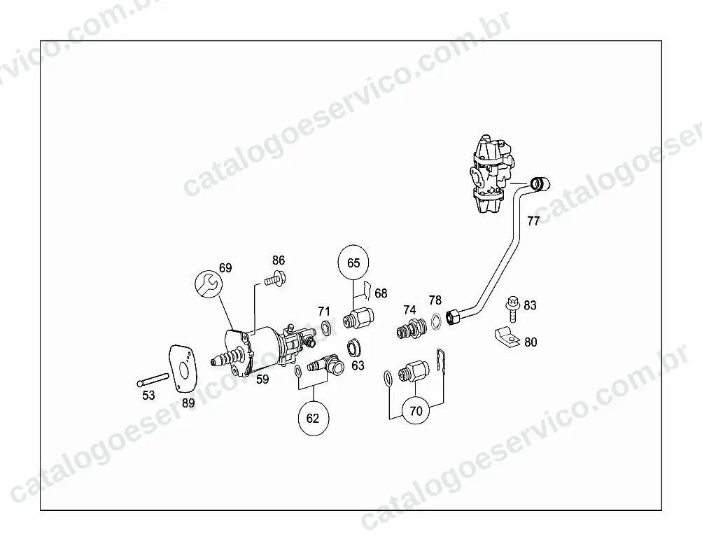 Vista explodida do Catálogo de Peças Mercedes-Benz Actros 2036 (1)