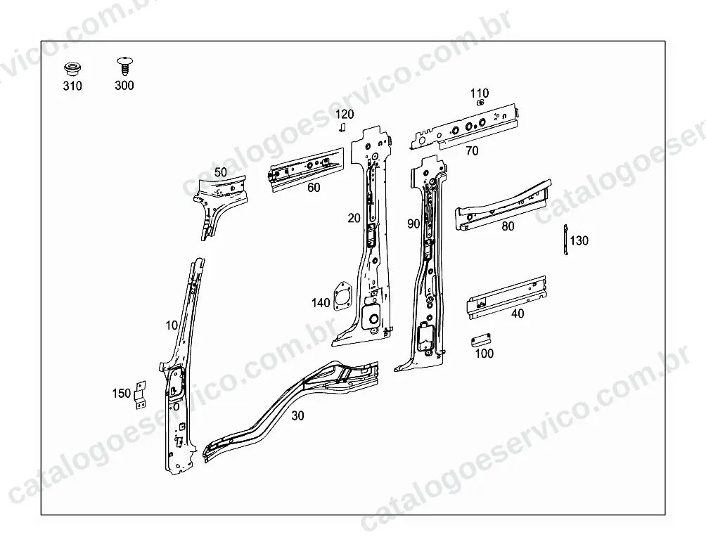 Vista explodida do Catálogo de Peças Mercedes-Benz Actros 2042 L (2)