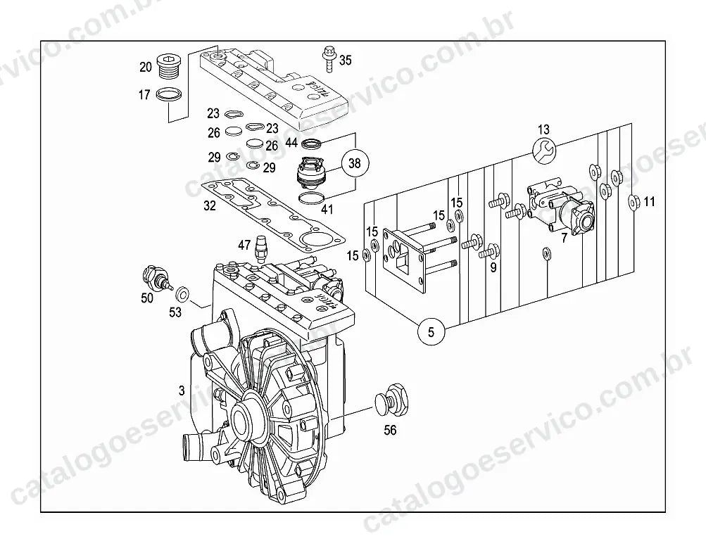 Vista explodida do Catálogo de Peças Mercedes-Benz Atego 1318 e 1518 (3)