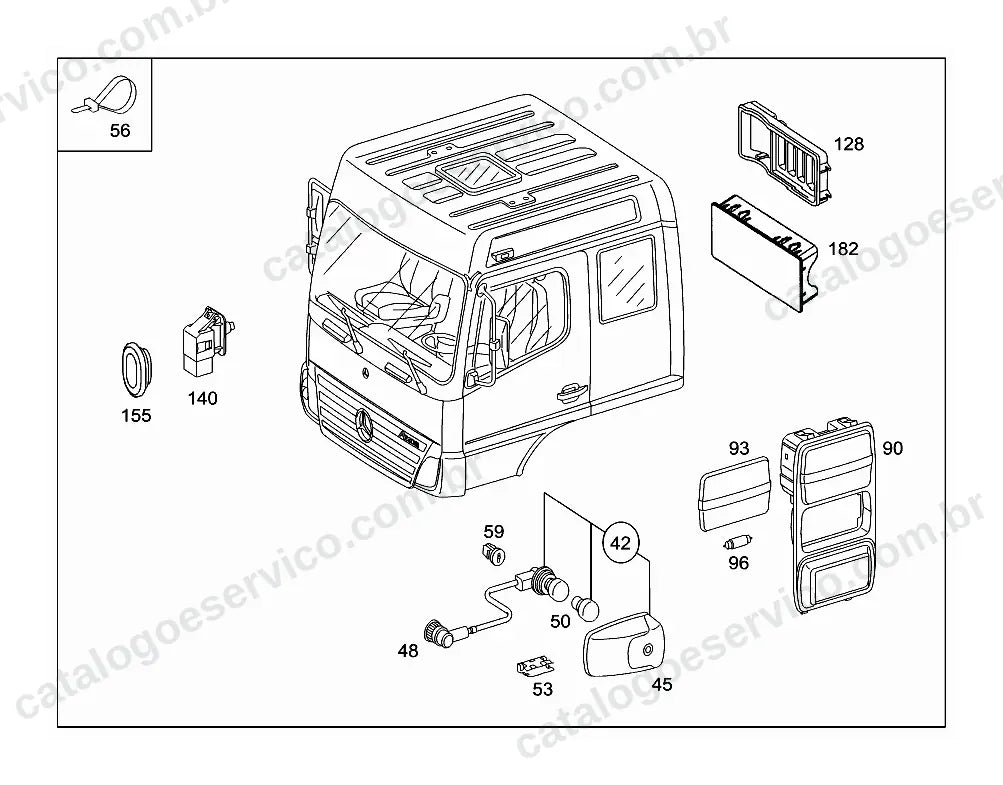 Vista explodida do Catálogo de Peças Mercedes-Benz Atego 1518 (3)