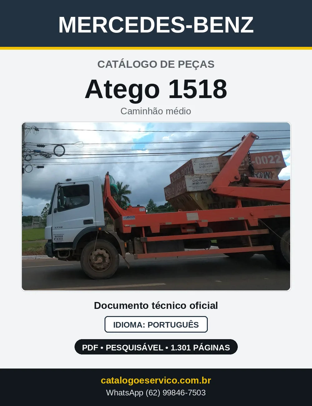 Capa do Catálogo de Peças Mercedes-Benz Atego 1518