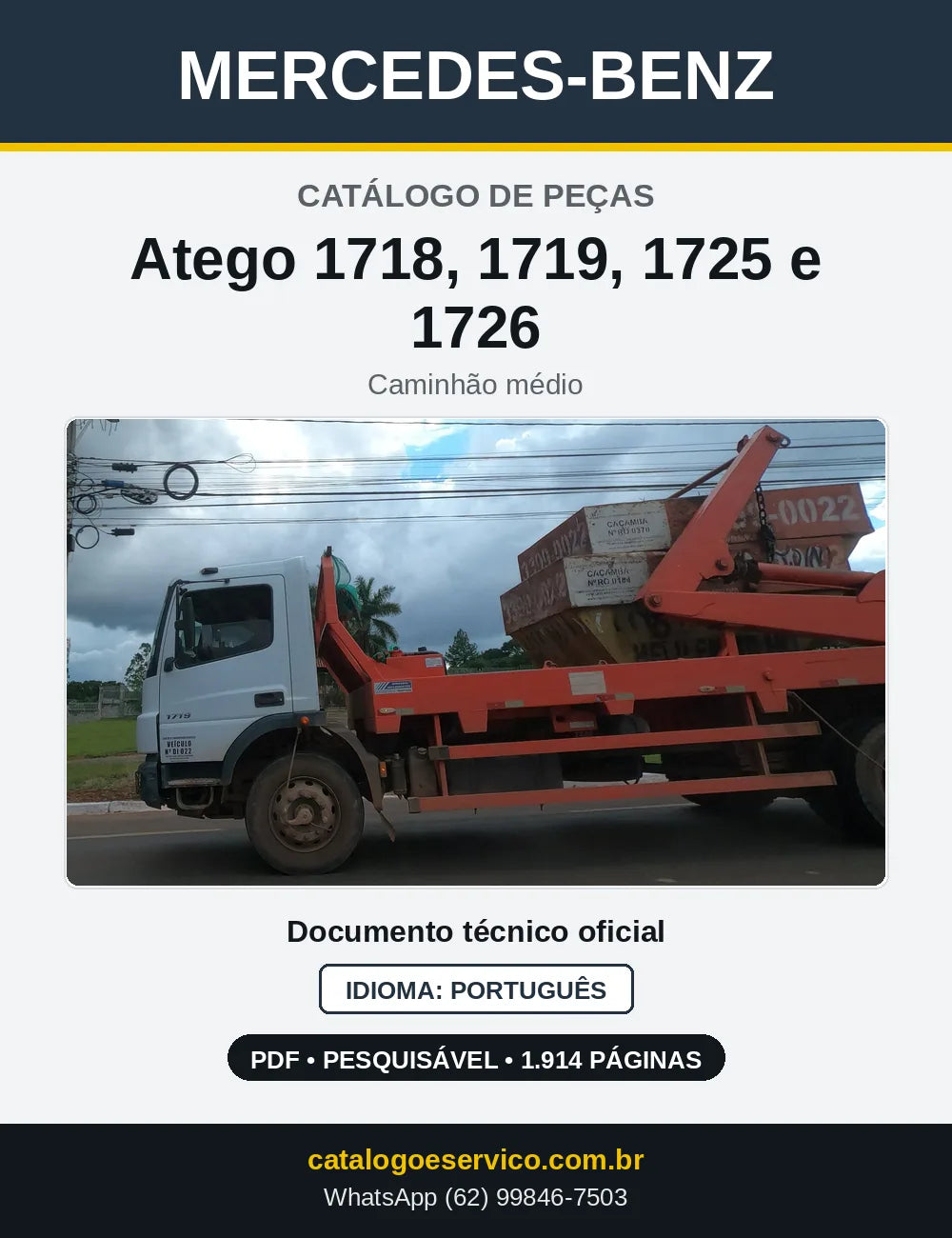 Capa do Catálogo de Peças Mercedes-Benz Atego 1718, 1719, 1725 e 1726