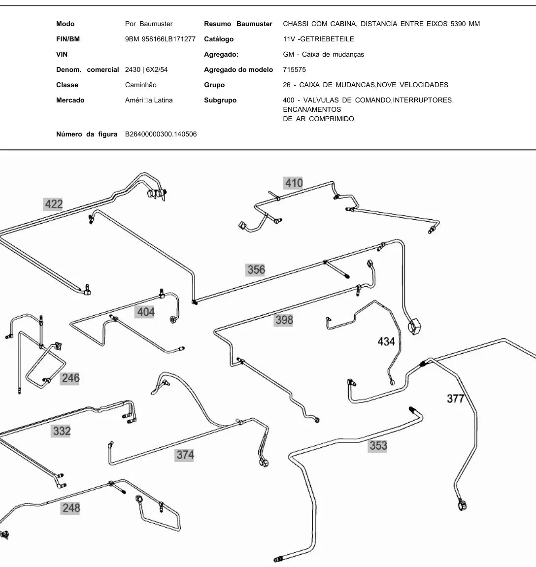 Catálogo de Peças Mercedes-Benz Atego 2430 — vista explodida 1
