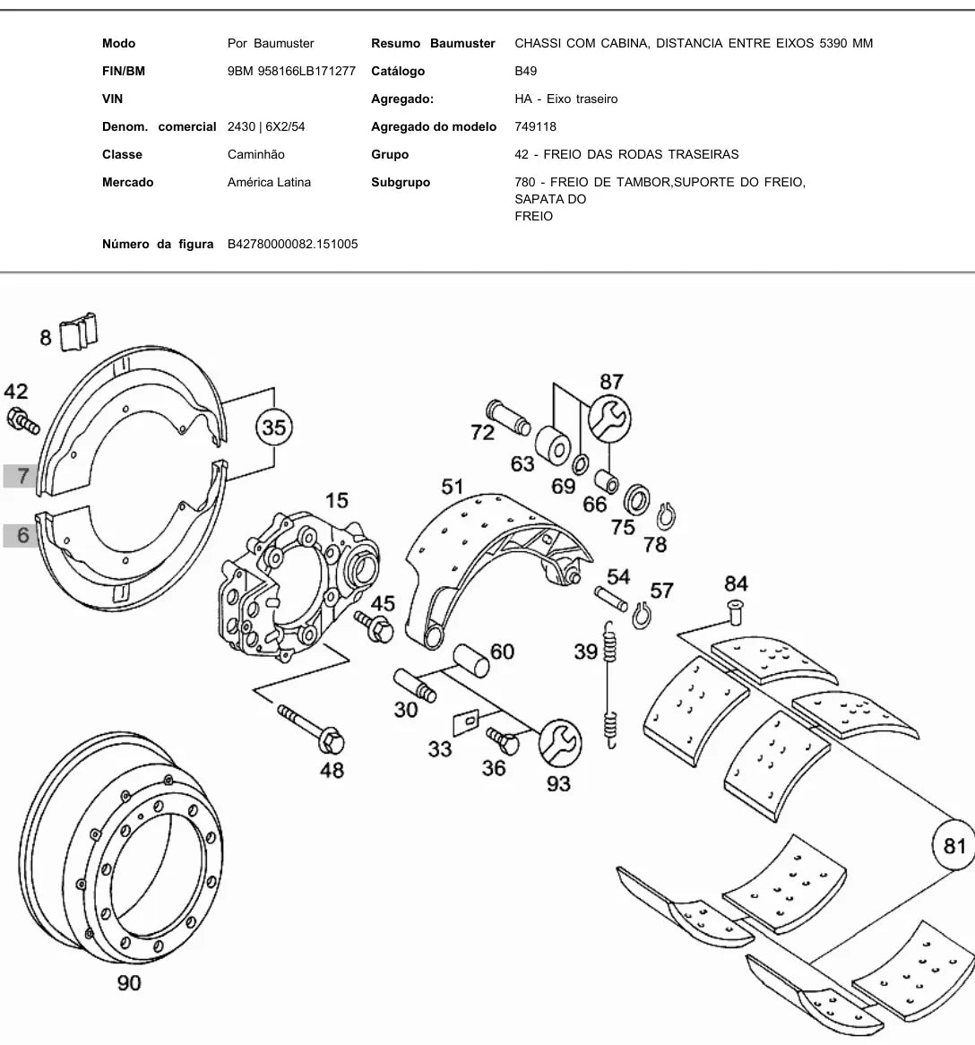 Catálogo de Peças Mercedes-Benz Atego 2430 — vista explodida 2