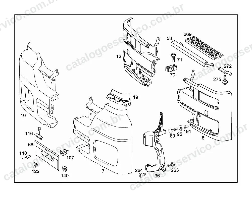 Vista explodida do Catálogo de Peças Mercedes-Benz Axor 2036 e 2041 LS (4)