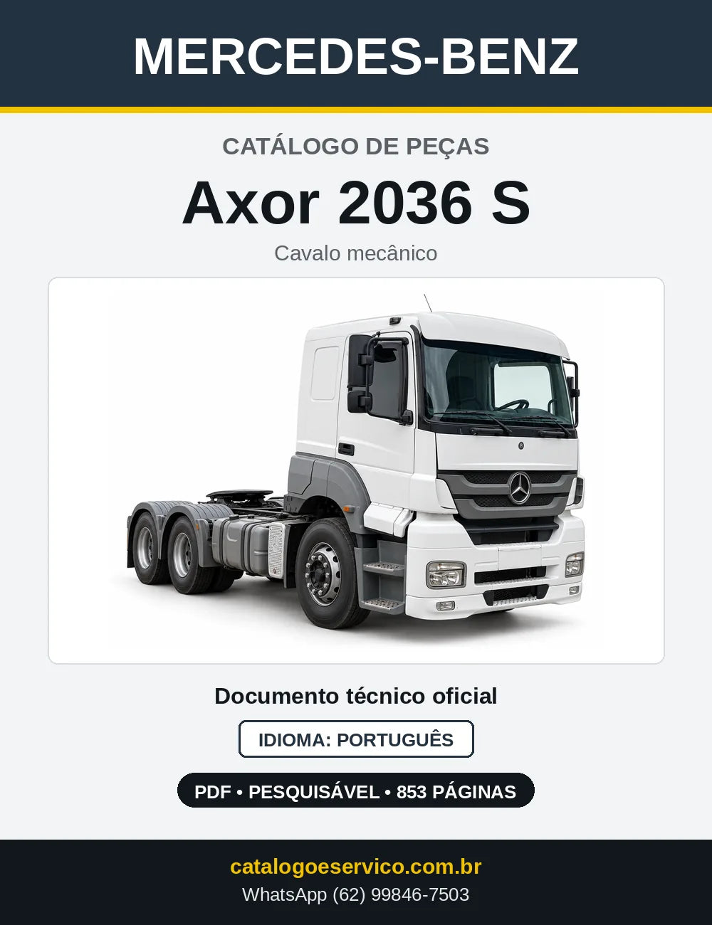Capa do Catálogo de Peças Mercedes-Benz Axor 2036 S