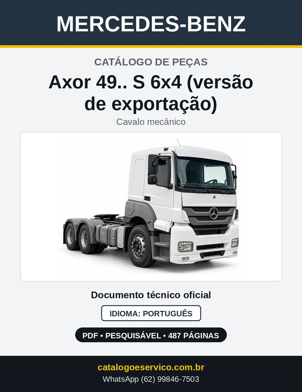 Capa do Catálogo de Peças Mercedes-Benz Axor 49.. S 6x4 (versão de exportação)