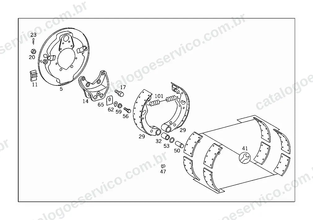 Vista explodida do Catálogo de Peças Mercedes-Benz L 1114 (versão Argentina) (3)