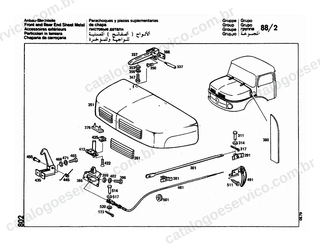 Vista explodida do Catálogo de Peças Mercedes-Benz L 1116 (versão EUA) (2)