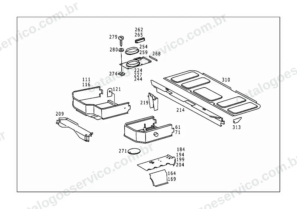 Vista explodida do Catálogo de Peças Mercedes-Benz L 1313 e L 1316 (3)
