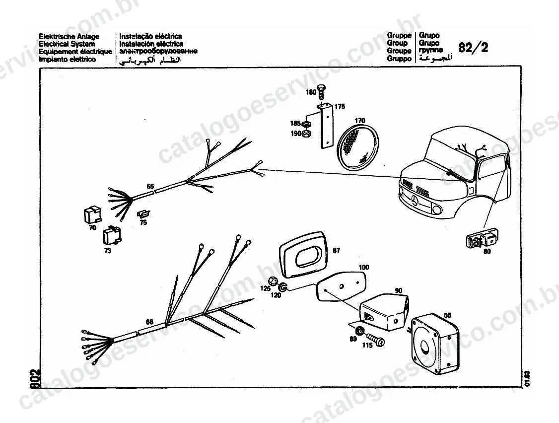 Vista explodida do Catálogo de Peças Mercedes-Benz L 1313 e L 1316 (4)
