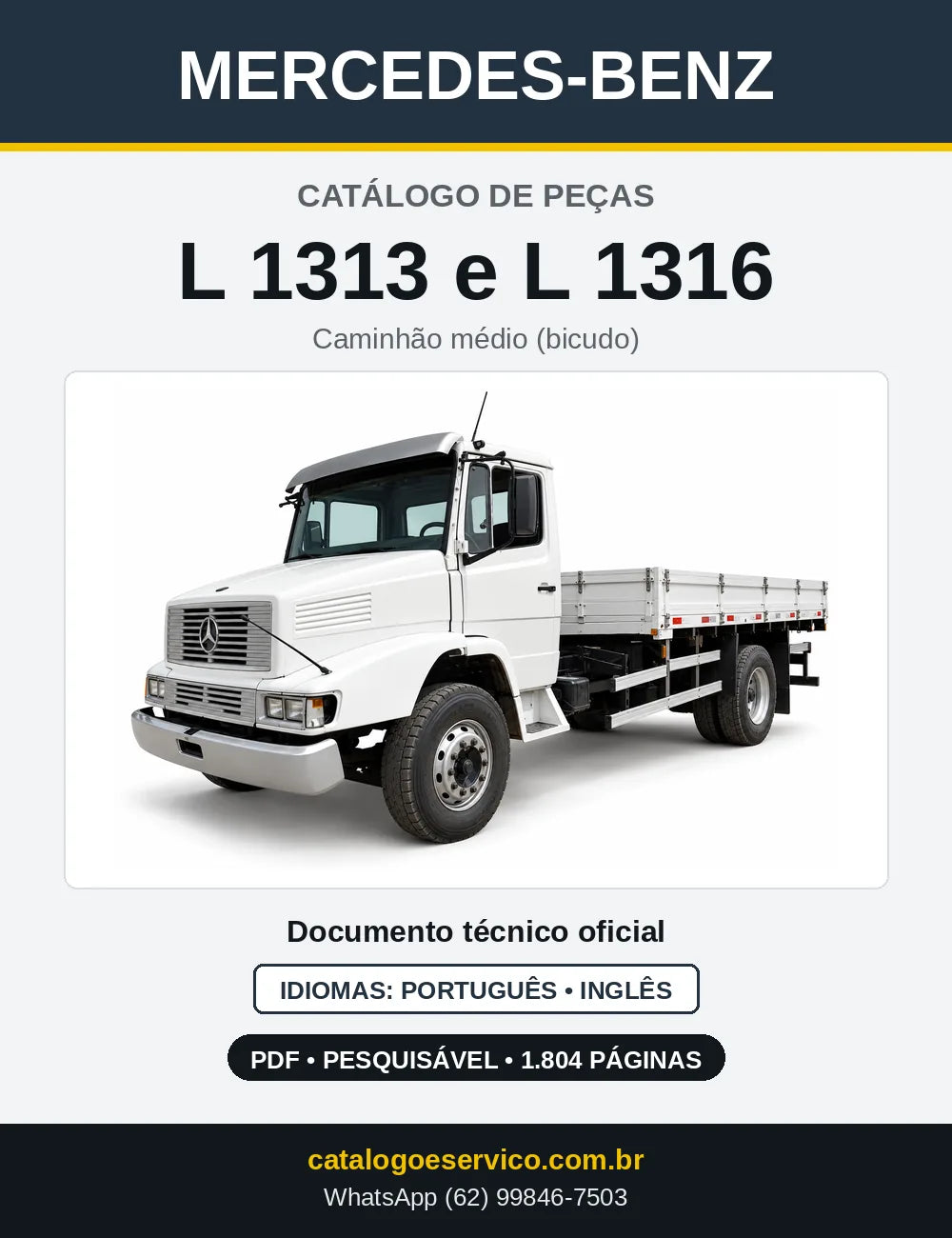 Capa do Catálogo de Peças Mercedes-Benz L 1313 e L 1316