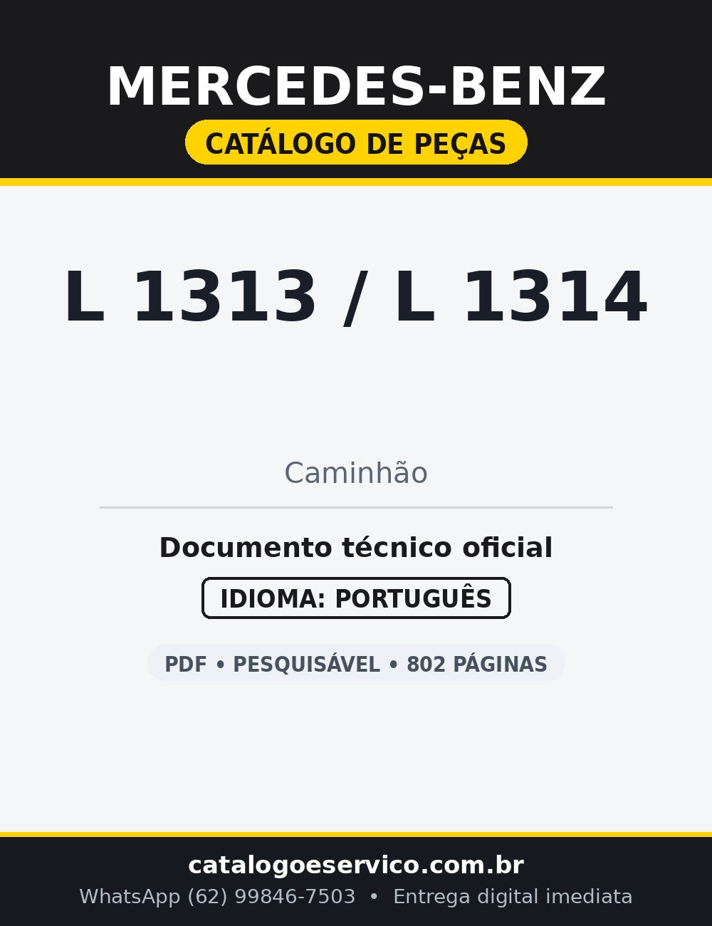 Catálogo de Peças Mercedes-Benz L 1313 / L 1314 — Caminhão