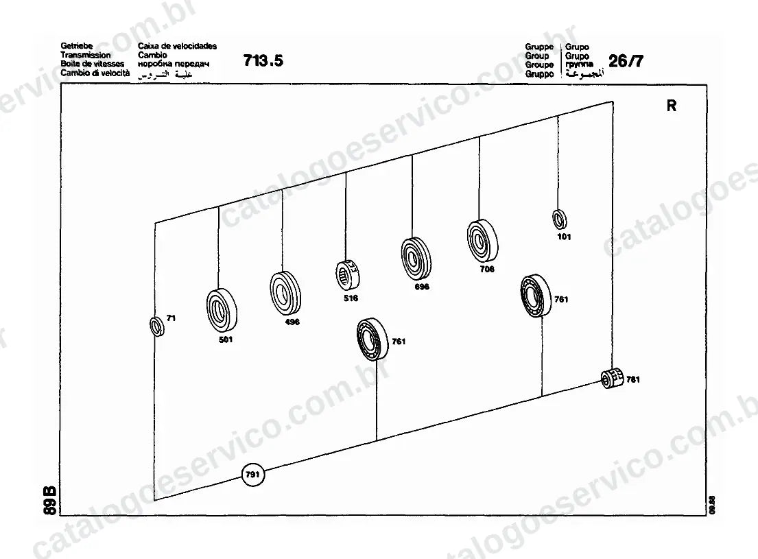 Vista explodida do Catálogo de Peças Mercedes-Benz L 1317 (versão EUA) (2)