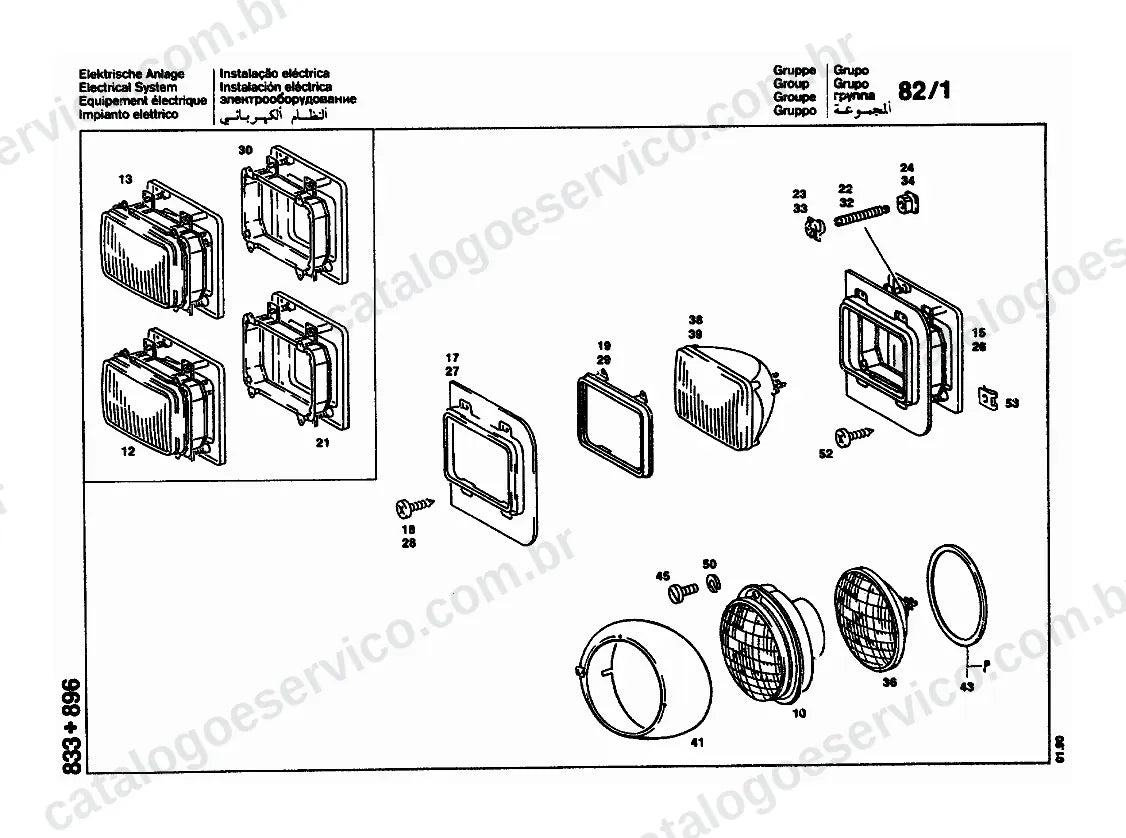 Vista explodida do Catálogo de Peças Mercedes-Benz L 1317 (versão EUA) (3)
