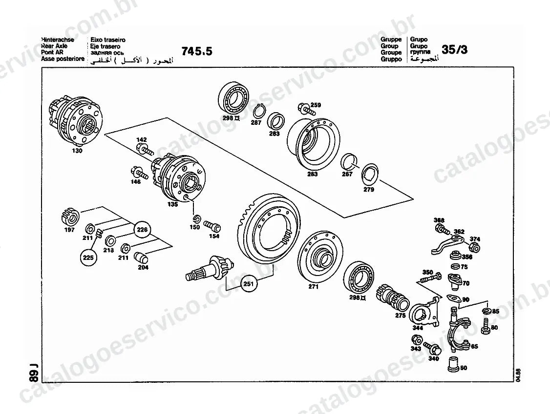 Vista explodida do Catálogo de Peças Mercedes-Benz L 1317 (versão EUA) (4)