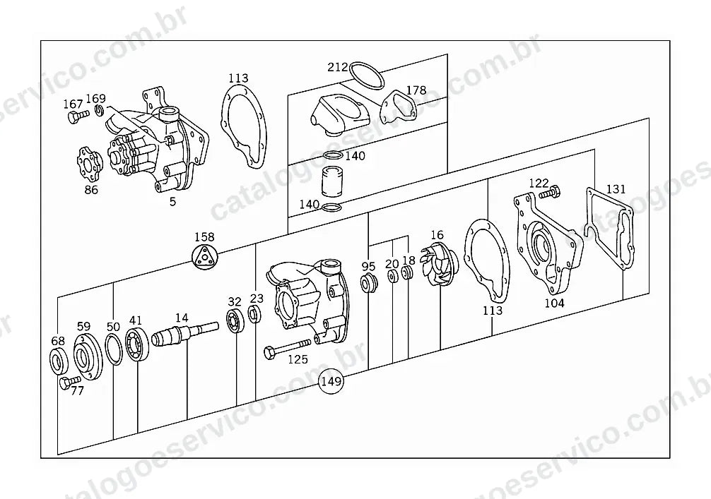 Vista explodida do Catálogo de Peças Mercedes-Benz L 1418 e L 1418 E (1)
