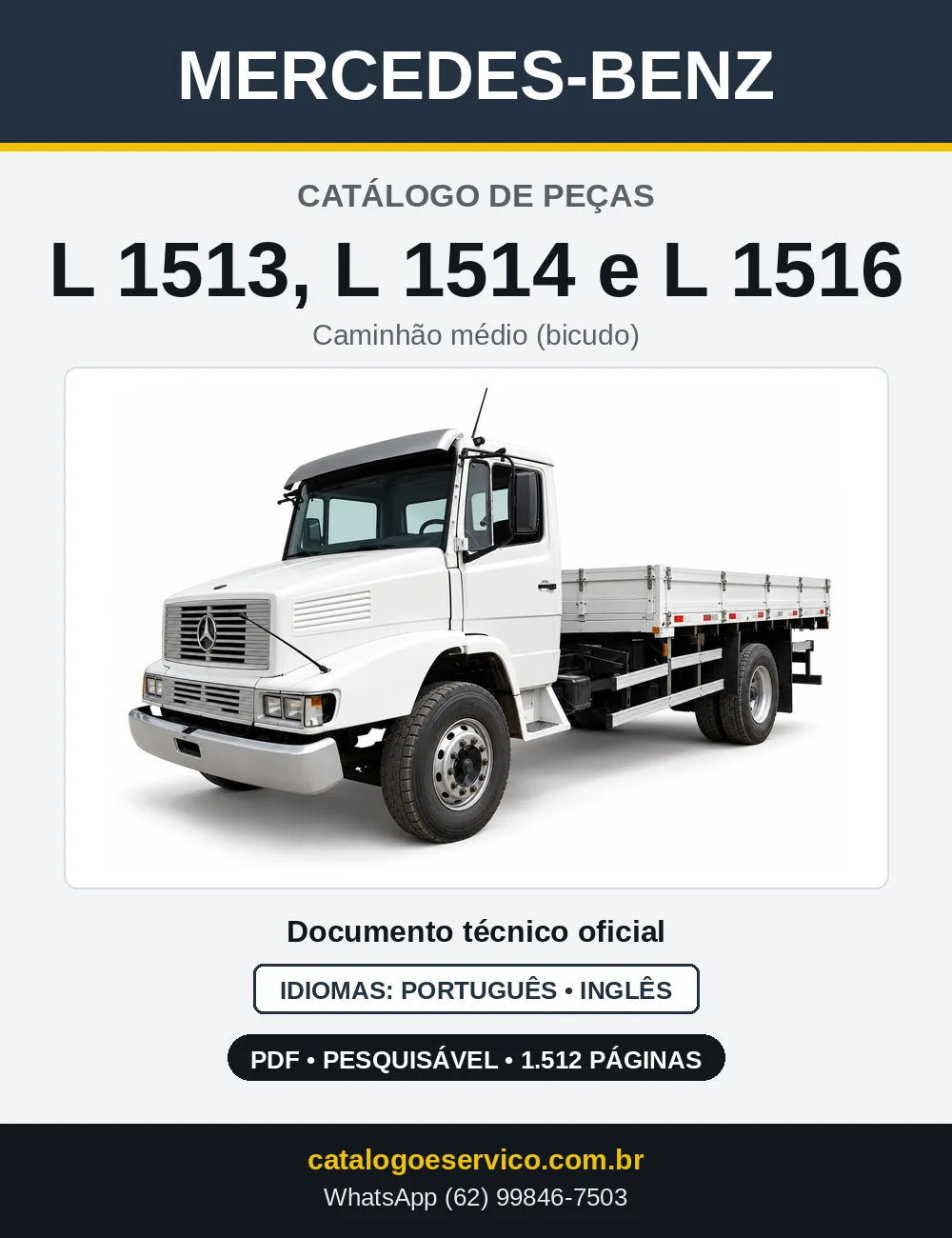 Capa do Catálogo de Peças Mercedes-Benz L 1513, L 1514 e L 1516