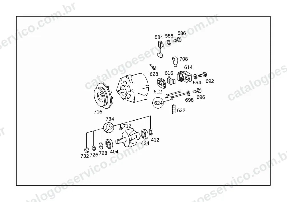 Vista explodida do Catálogo de Peças Mercedes-Benz L 1514 (versão Argentina) (1)