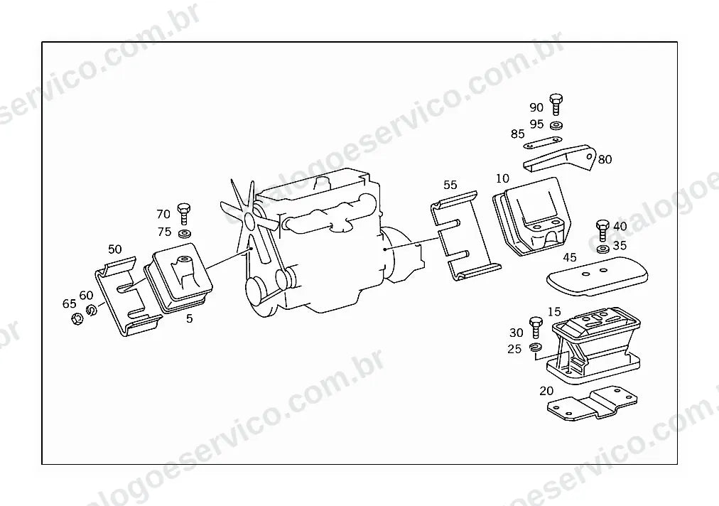 Vista explodida do Catálogo de Peças Mercedes-Benz L 1514 (versão Argentina) (4)