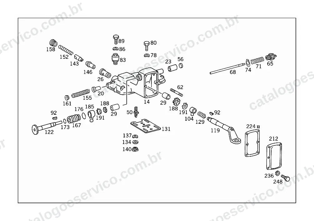 Vista explodida do Catálogo de Peças Mercedes-Benz L 1516, L 1517 e L 1518 (2)