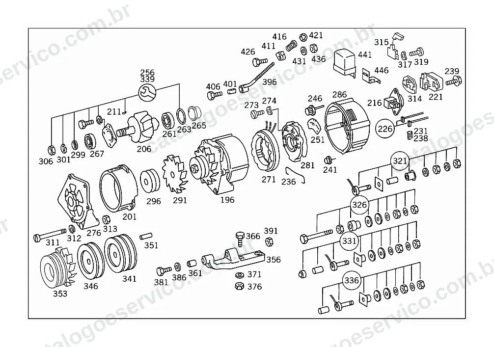 Vista explodida do Catálogo de Peças Mercedes-Benz L 1518 e LS 1518 (1)