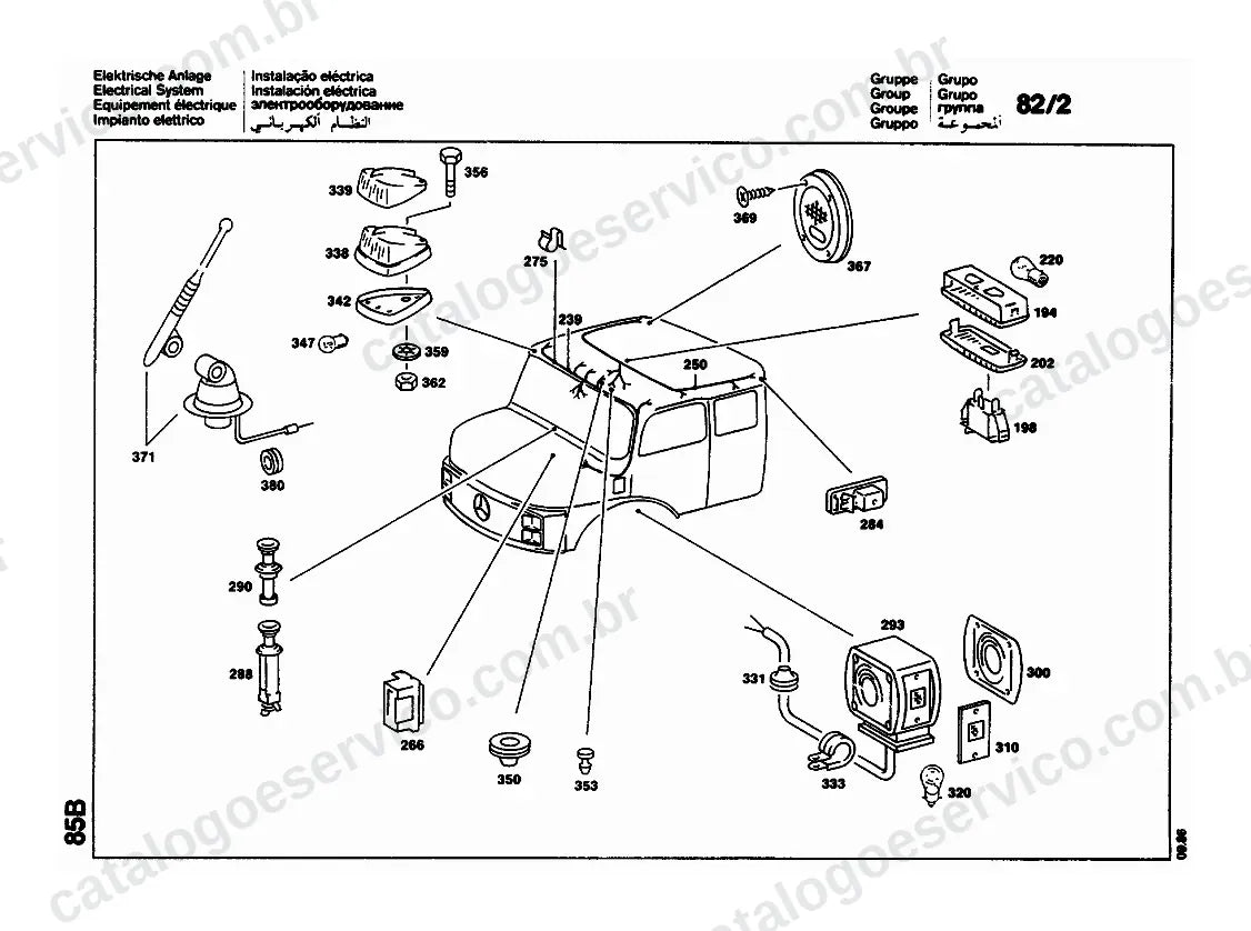 Vista explodida do Catálogo de Peças Mercedes-Benz L 1526 (versão Argentina) (3)