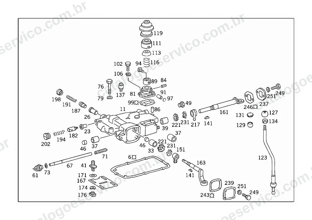 Vista explodida do Catálogo de Peças Mercedes-Benz L 1618 e L 1718 (2)